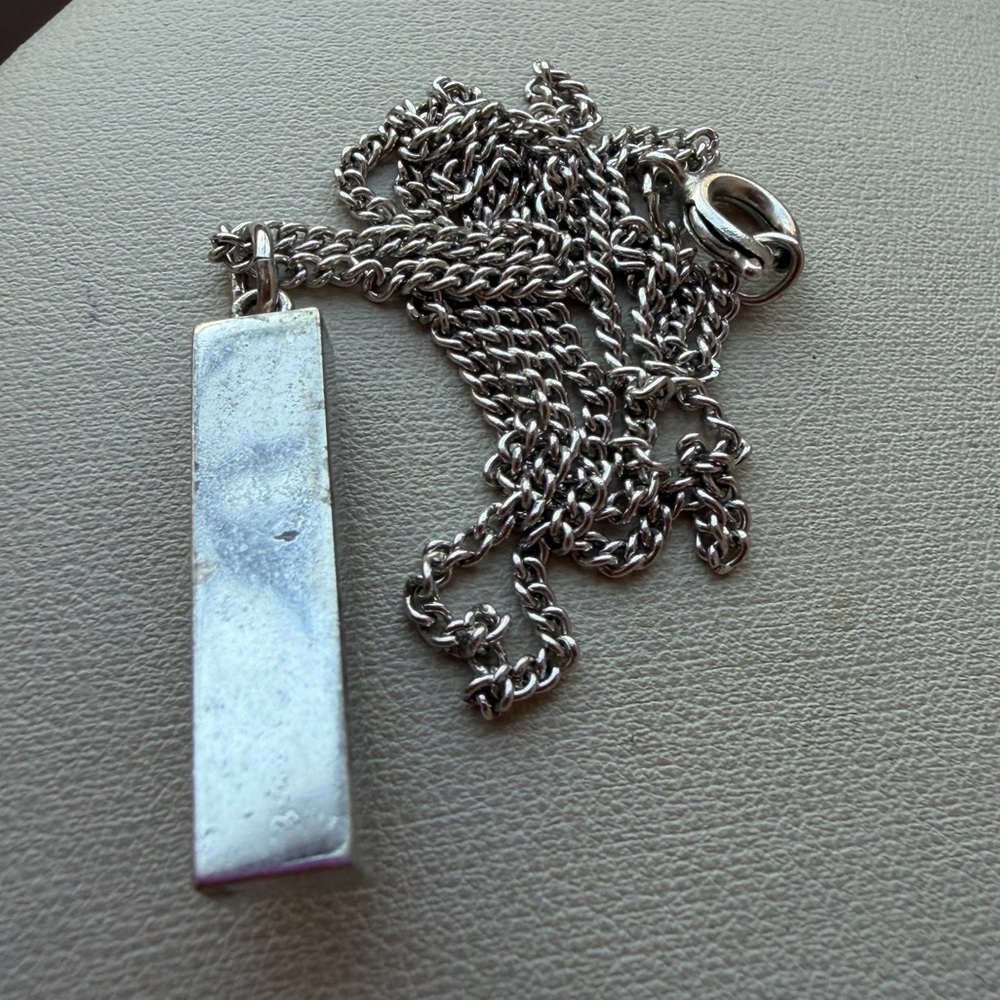 Vintage MAZAL MEZUZAH Jewish Star of  David Pendant necklace silver tone metal - Picture 4 of 16